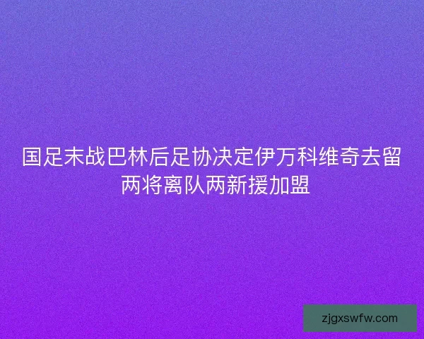 国足末战巴林后足协决定伊万科维奇去留 两将离队两新援加盟 国足末战巴林后足协决定伊万科维奇去留 两将离队两新援加盟