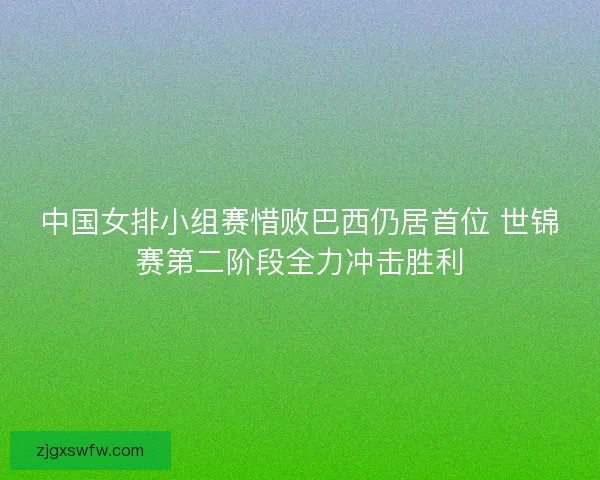中国女排小组赛惜败巴西仍居首位 世锦赛第二阶段全力冲击胜利 中国女排小组赛惜败巴西仍居首位 世锦赛第二阶段全力冲击胜利