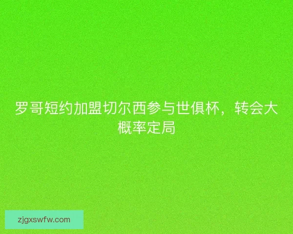 罗哥短约加盟切尔西参与世俱杯,转会大概率定局 罗哥短约加盟切尔西参与世俱杯,转会大概率定局